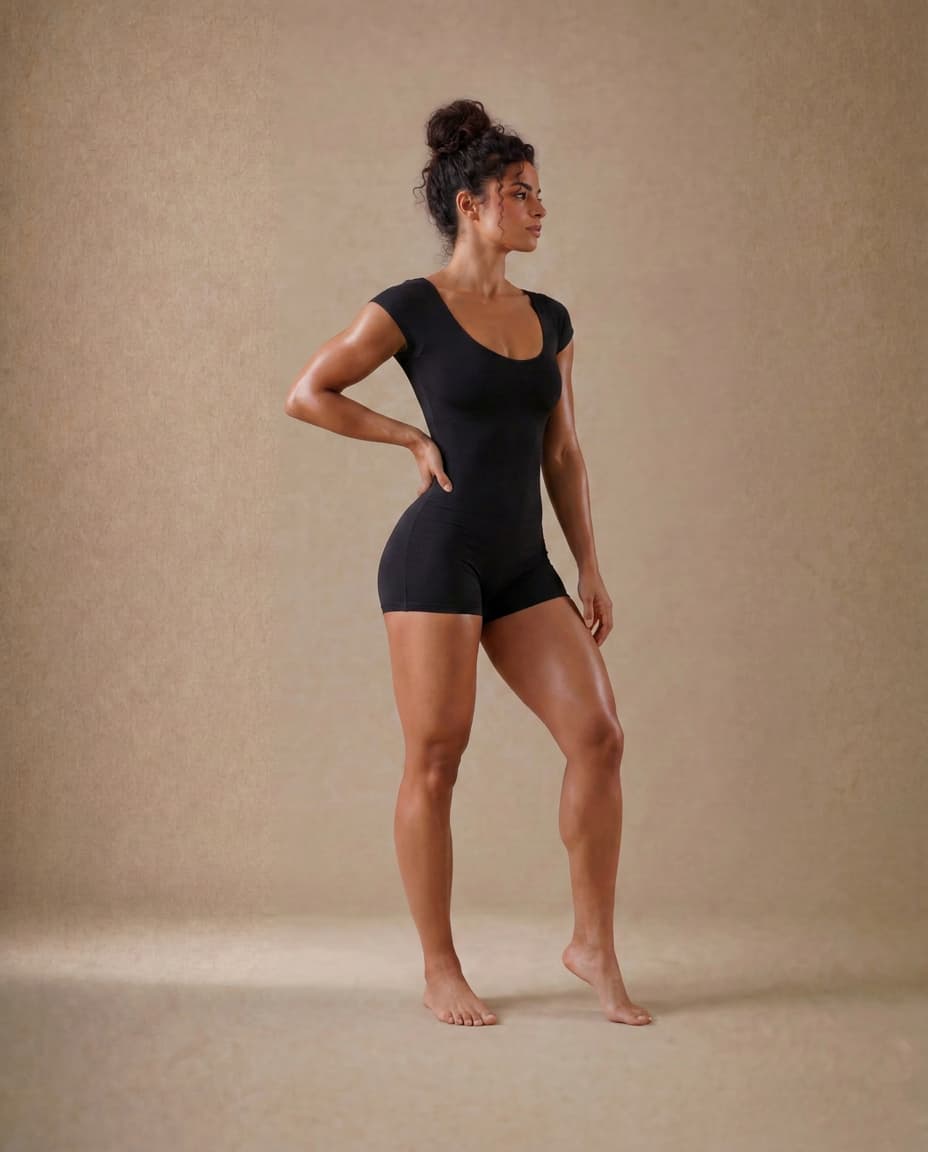 Contour Open-Back Romper.