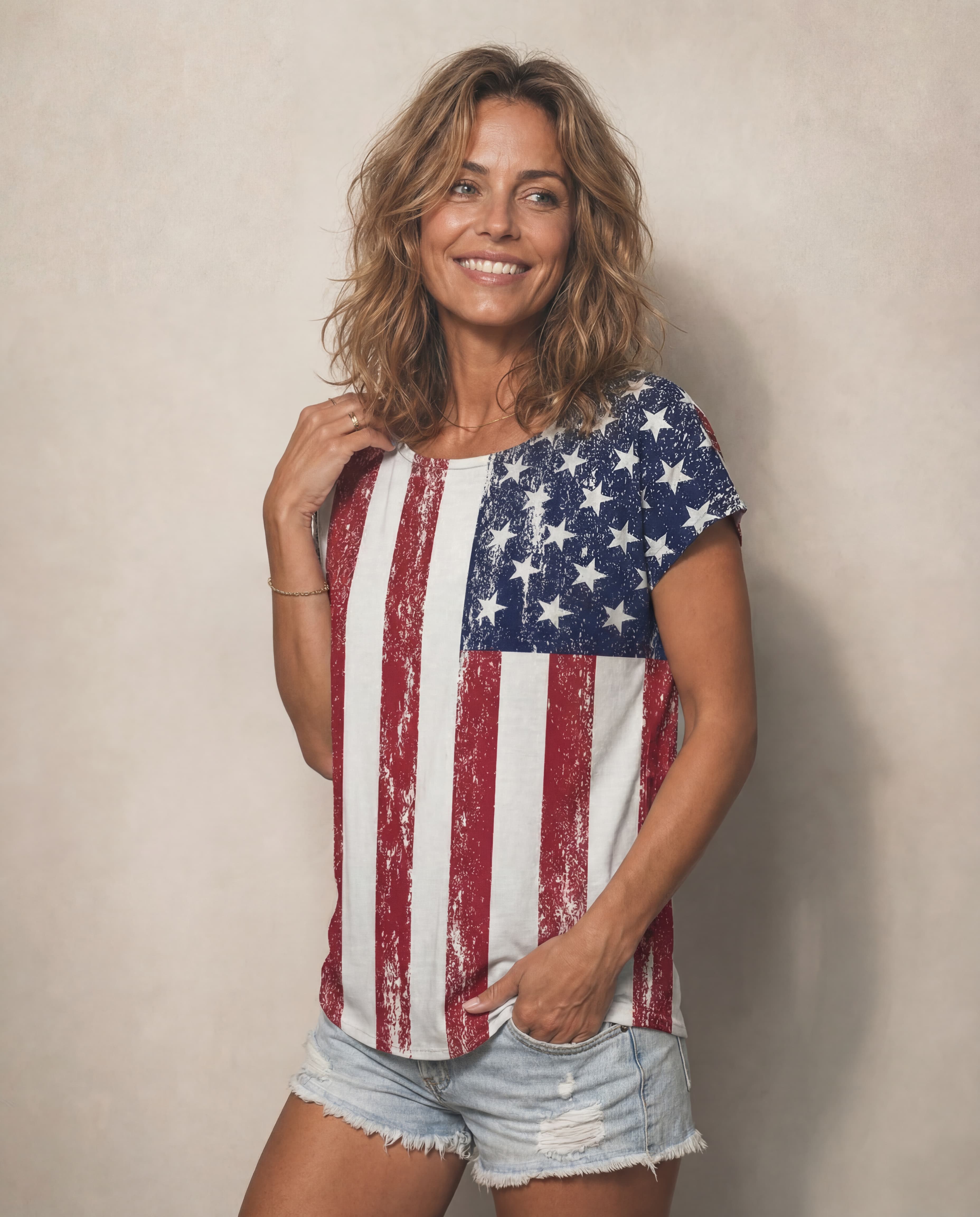 USA Vintage Glory V-Neck Tee