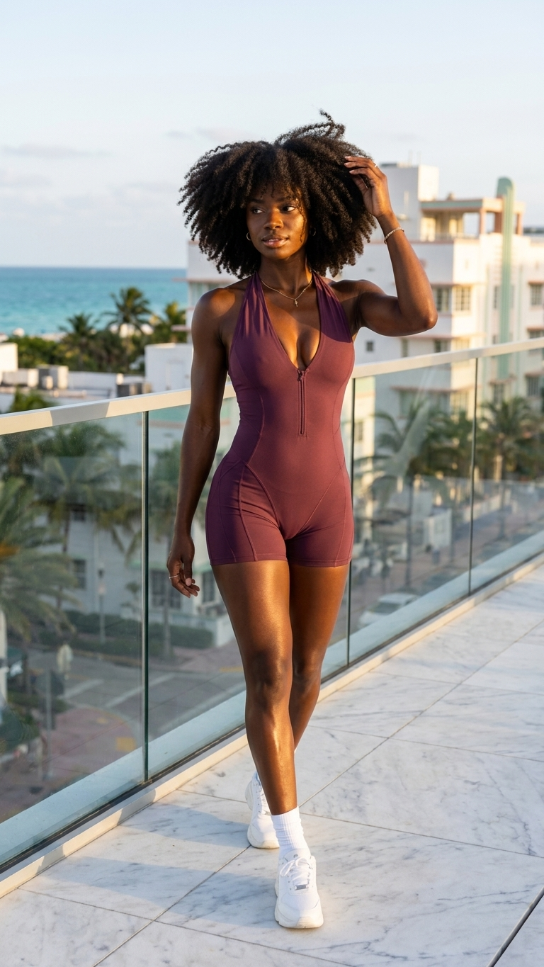 Sculpt Cross-Back Romper.