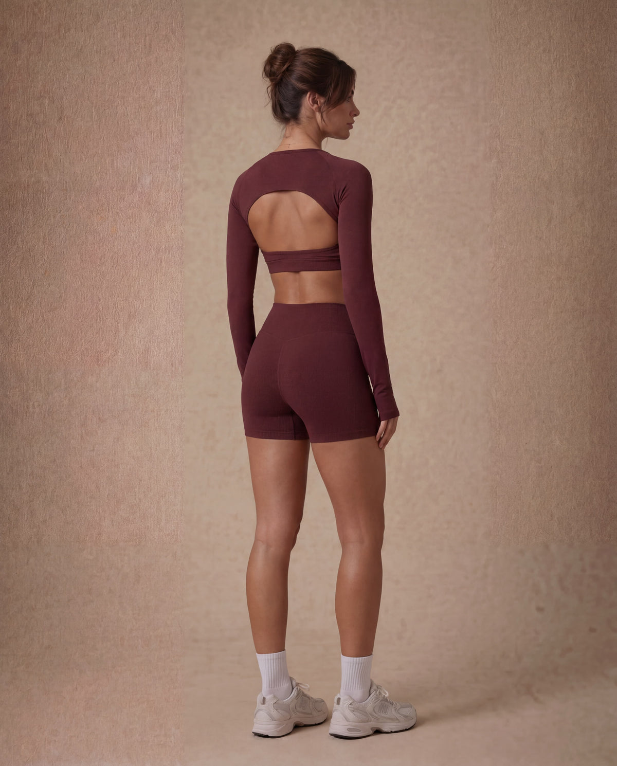 Sina Sportswear Bordeaux Sculpt Set – Sports Bra, Shorts & Bolero Jacket 3-Piece Set 6