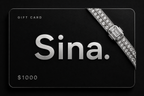 Gift card with rhinestone bow and $1,000 denomination