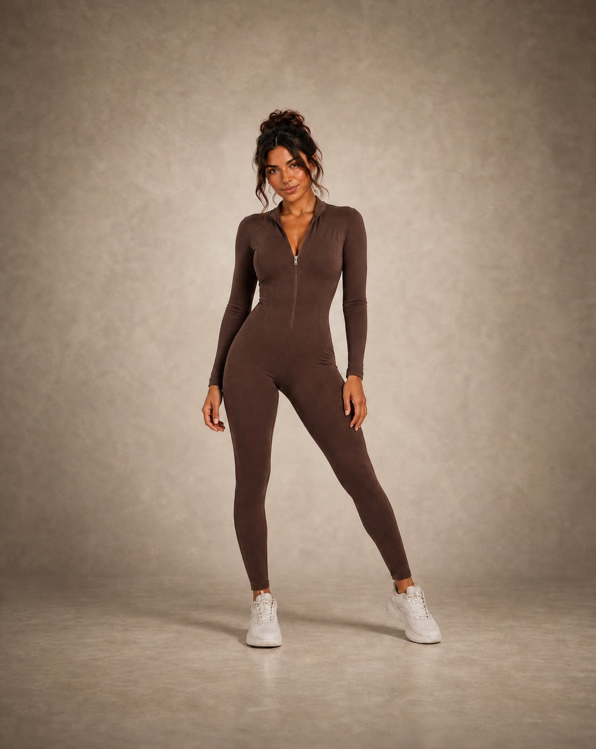 Sina Sportswear Grip Form Jumpsuit – Women's Long Sleeve Zip-Up Catsuit 1