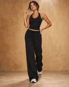 Aurellia Breeze - Halter Tank & Wide-Leg Pants Set