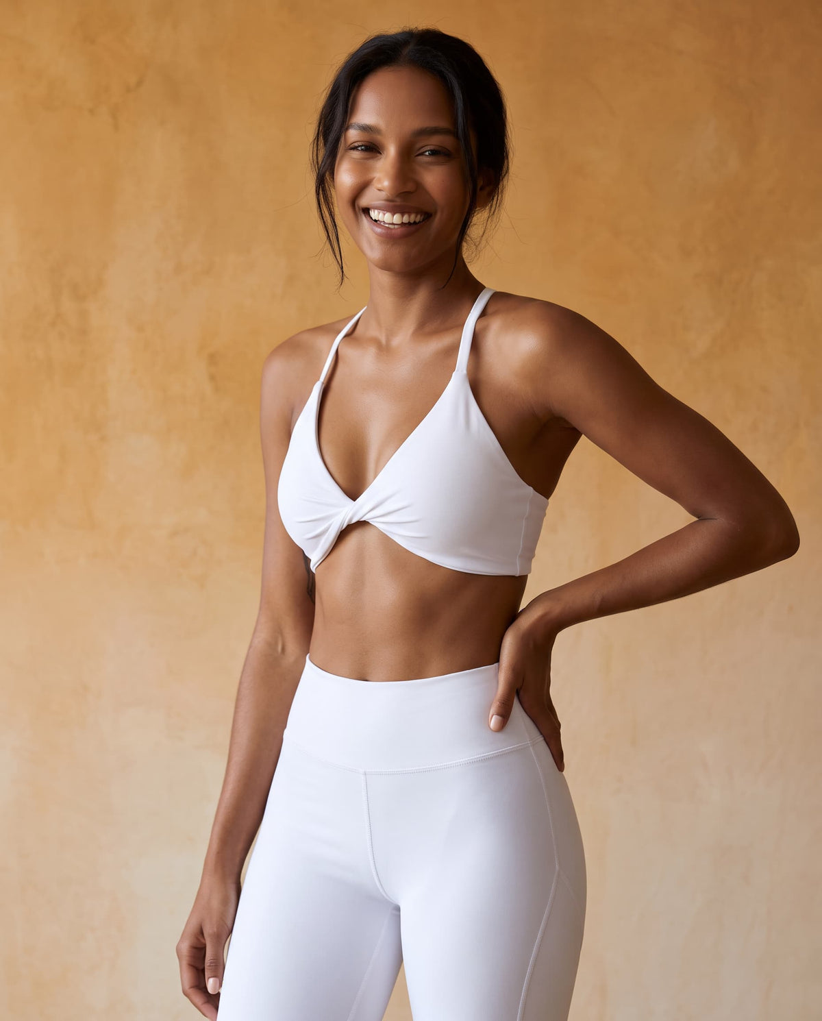 Elunara Knot - Twist-Front V-Neck Sports Bra