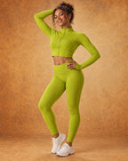 Virelia Rise - Cropped High-Neck Zip-Up Yoga Jacket