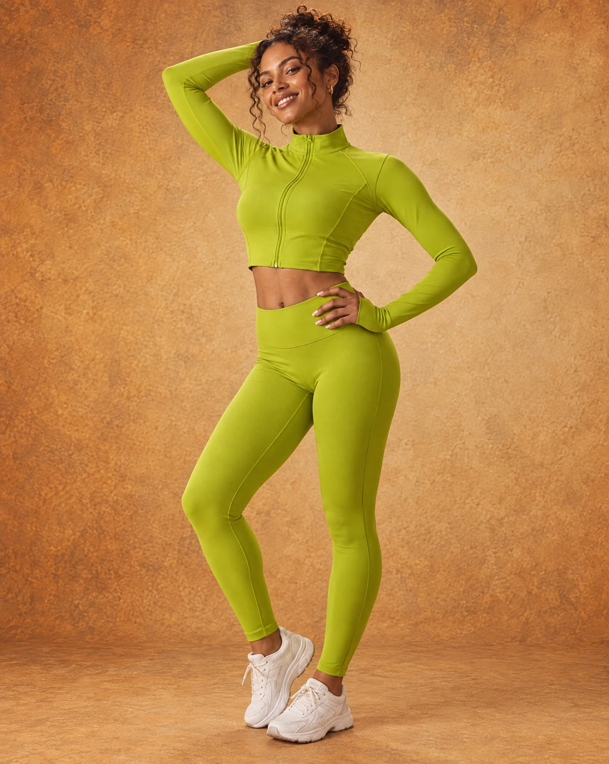 Virelia Rise - Cropped High-Neck Zip-Up Yoga Jacket