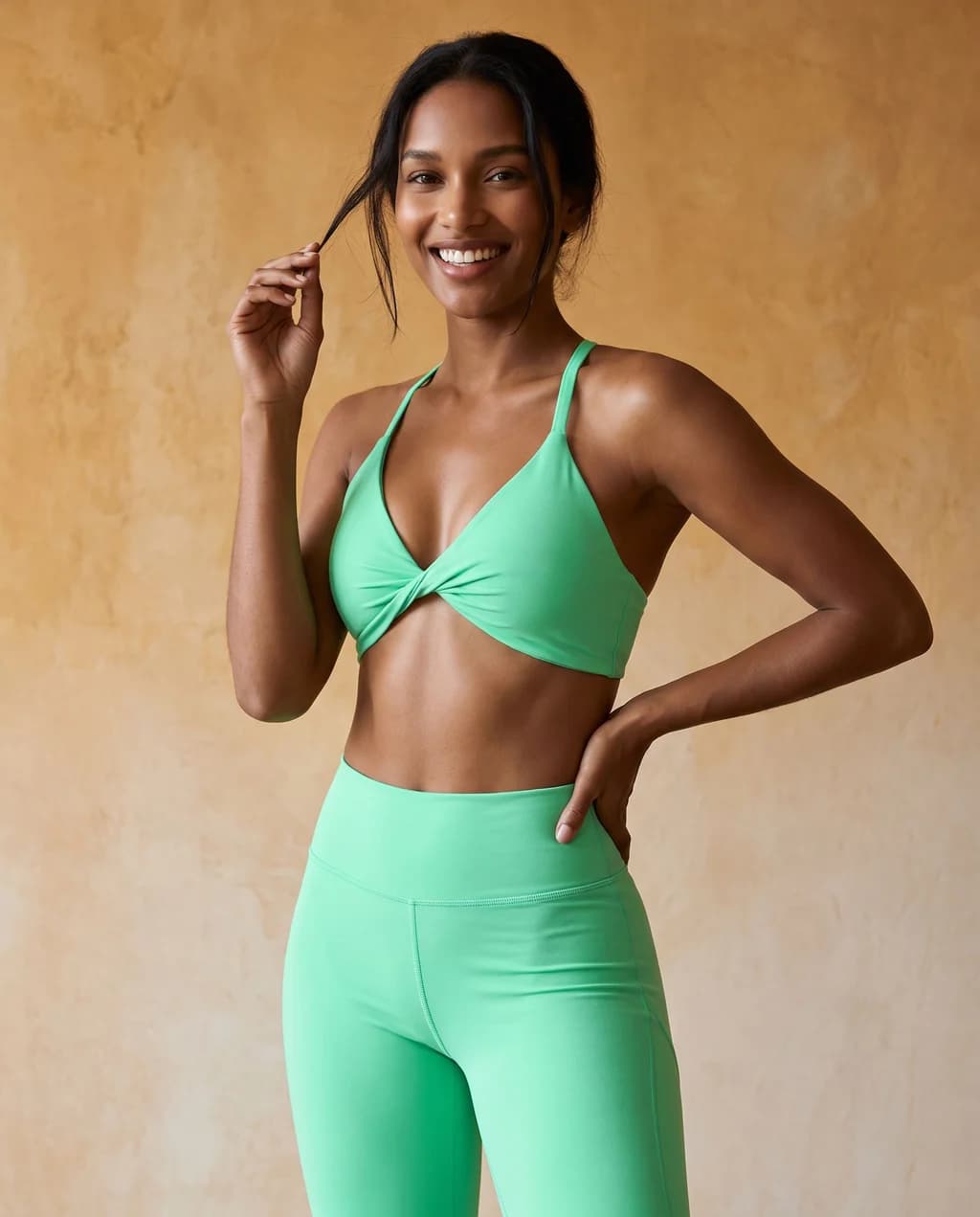 Elunara Knot - Twist-Front V-Neck Sports Bra
