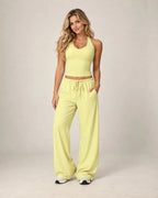 Olyvessa Drift - High-Waist Drawstring Wide-Leg Pants