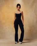 Studio Grace - Women's Solid-Color Open-Back Full-Length Yoga Jumpsuit