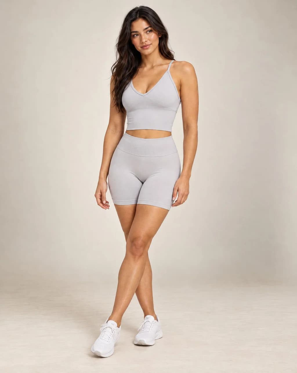 Aelyvra Solace - V-Neck Longline Yoga Sports Bra