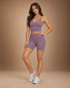 Vaelyra Poise - V-Neck Crop Top & Fitted Shorts Set