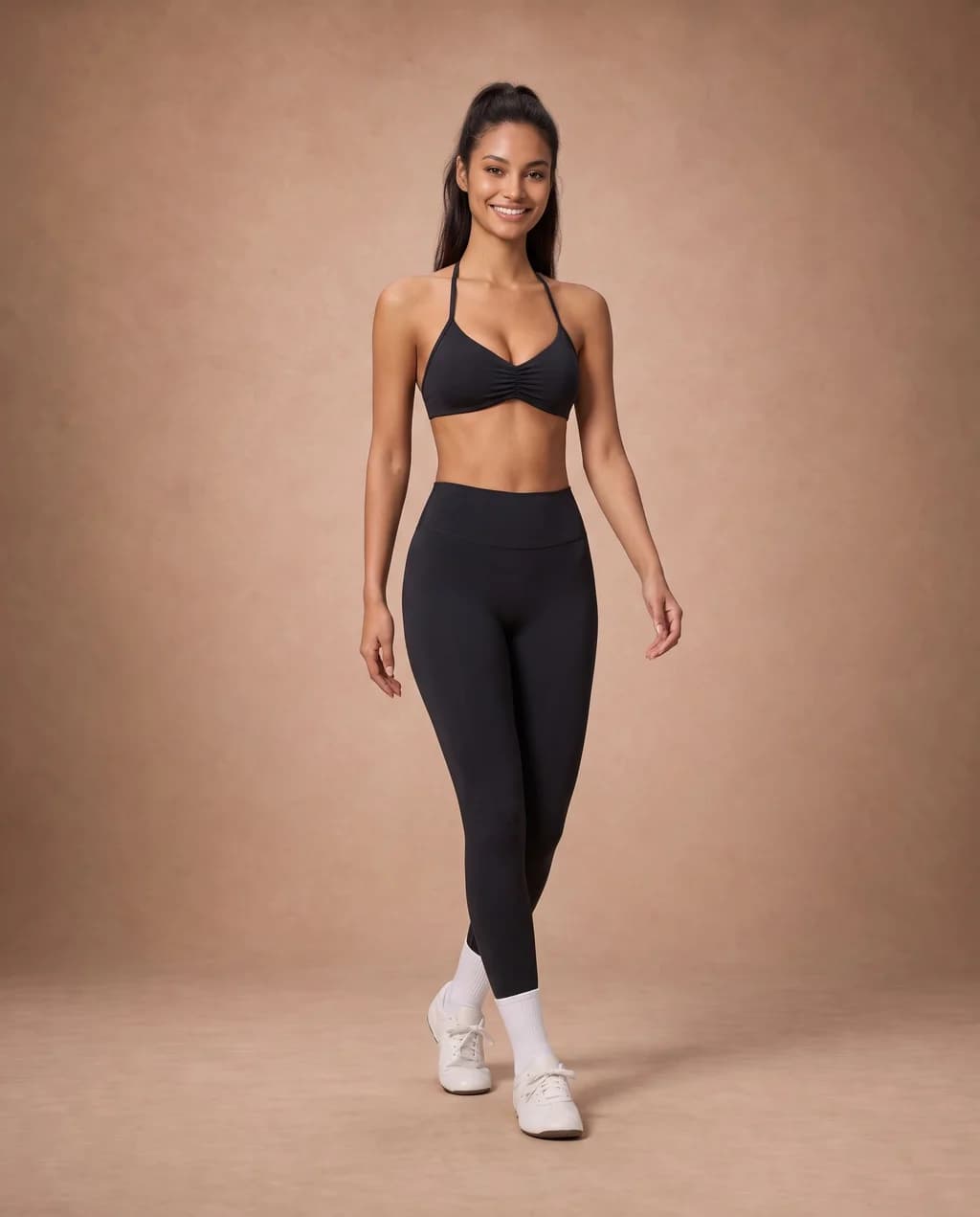 Oryvella Lilt - Ruched Halter Top & Leggings Set