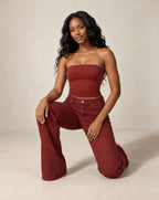 Nuvessa Veil - Strapless Fitted Yoga Tube Top