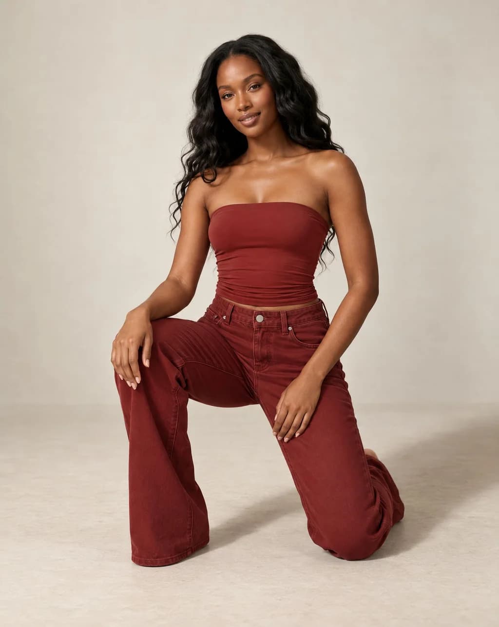 Nuvessa Veil - Strapless Fitted Yoga Tube Top