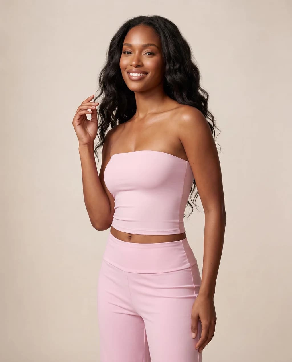 Nuvessa Veil - Strapless Fitted Yoga Tube Top