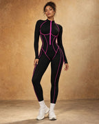 Prism Motion - Colorblock Quick-Dry Fitted Yoga & Running Jumpsuit