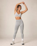 Nyrelisse high-waist yoga leggings, stonewashed gray, ankle length