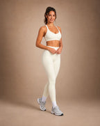 Pure Motion - Women's Solid-Color Cutout-Back Fitted Workout Set