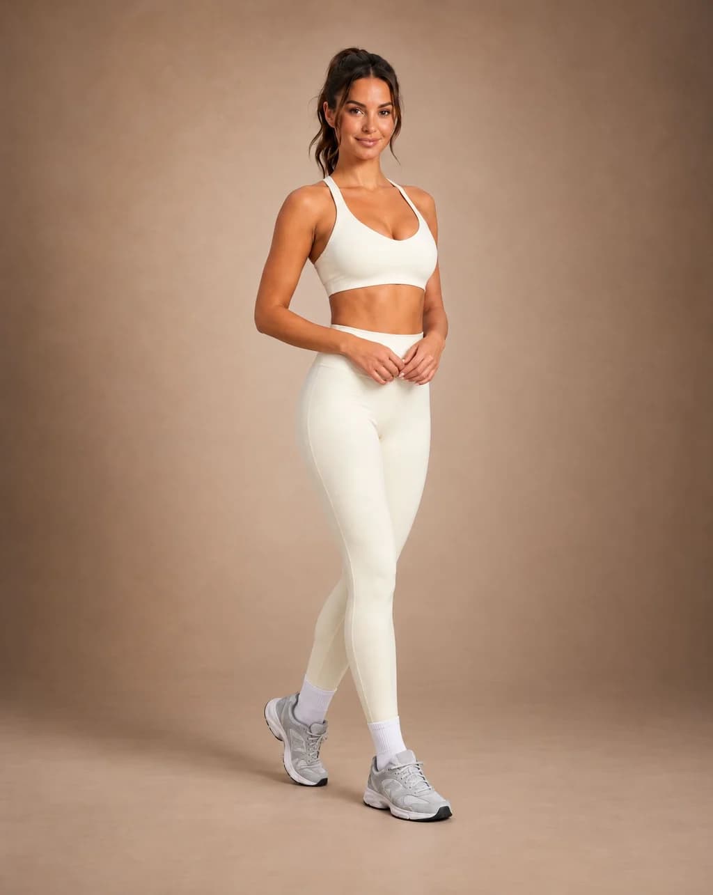Pure Motion - Women's Solid-Color Cutout-Back Fitted Workout Set