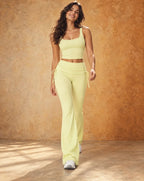 Folded Flow - Women's Foldover High-Waisted Flared Pants