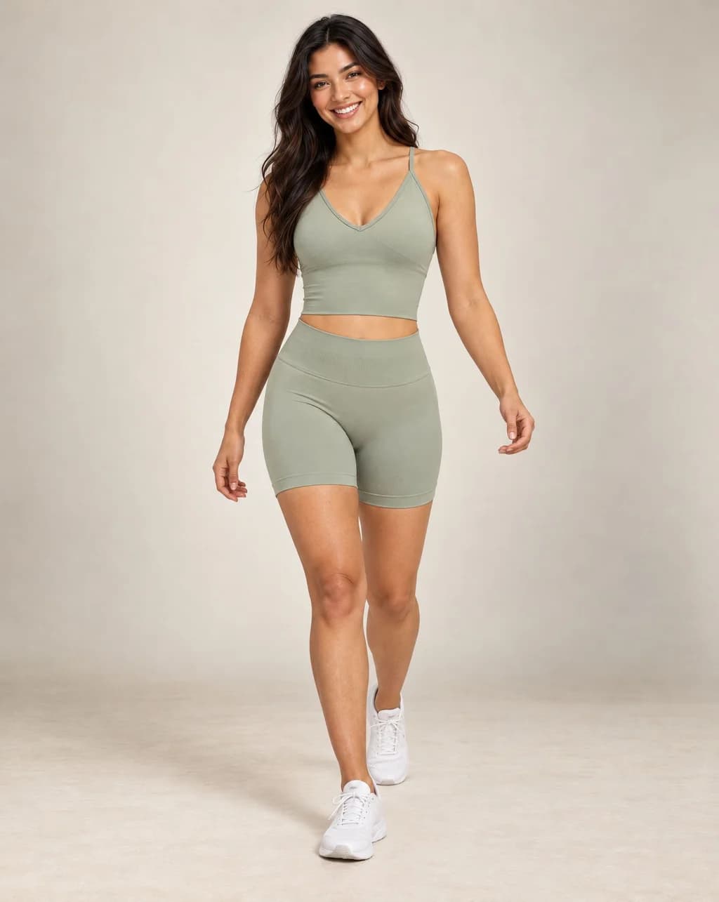 Aelyvra Solace - V-Neck Longline Yoga Sports Bra