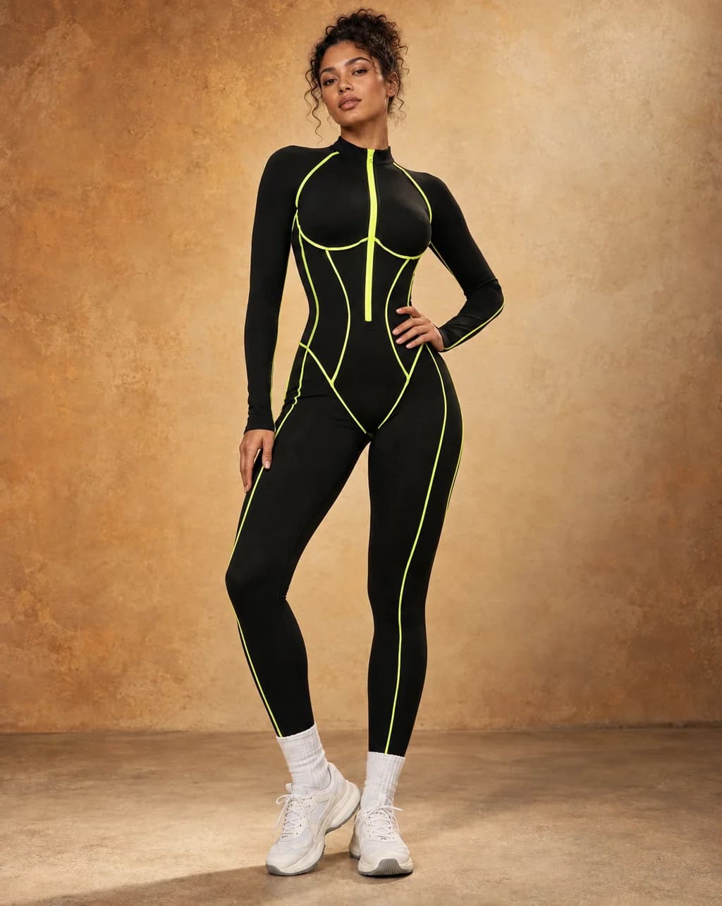 Prism Motion - Colorblock Quick-Dry Fitted Yoga & Running Jumpsuit