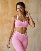 Prism Flow - Quick-Dry Contrast-Color Cutout-Back Yoga Sports Bra