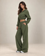 Zephyr - Women's Hooded Jacket & Wide-Leg Pants Set