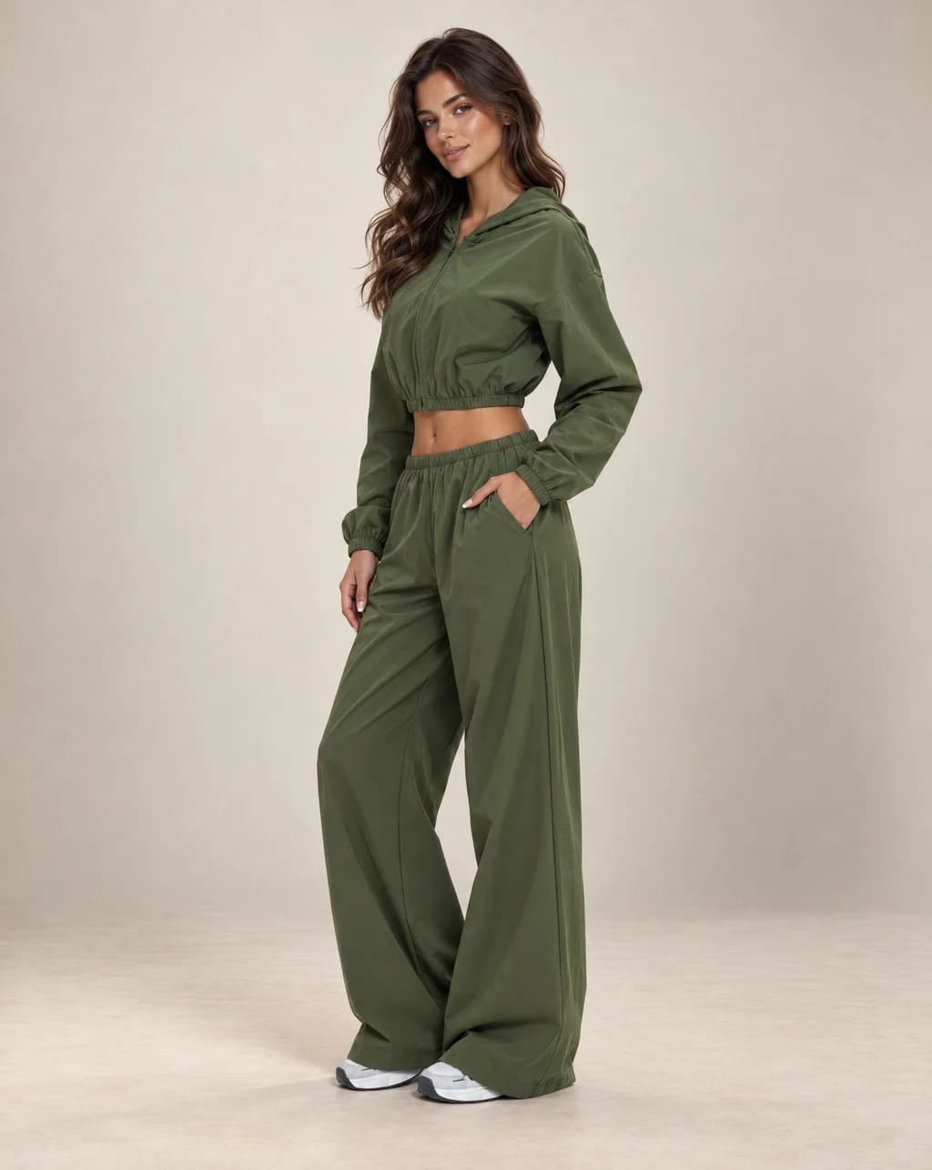 Zephyr - Women's Hooded Jacket & Wide-Leg Pants Set