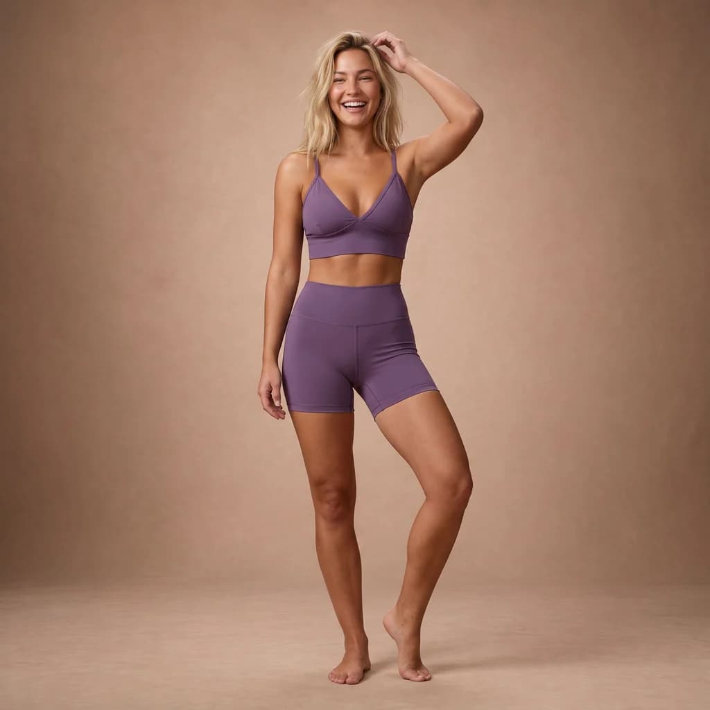 Zelyvra Muse - V-Neck Sports Bra & High-Waist Shorts Set