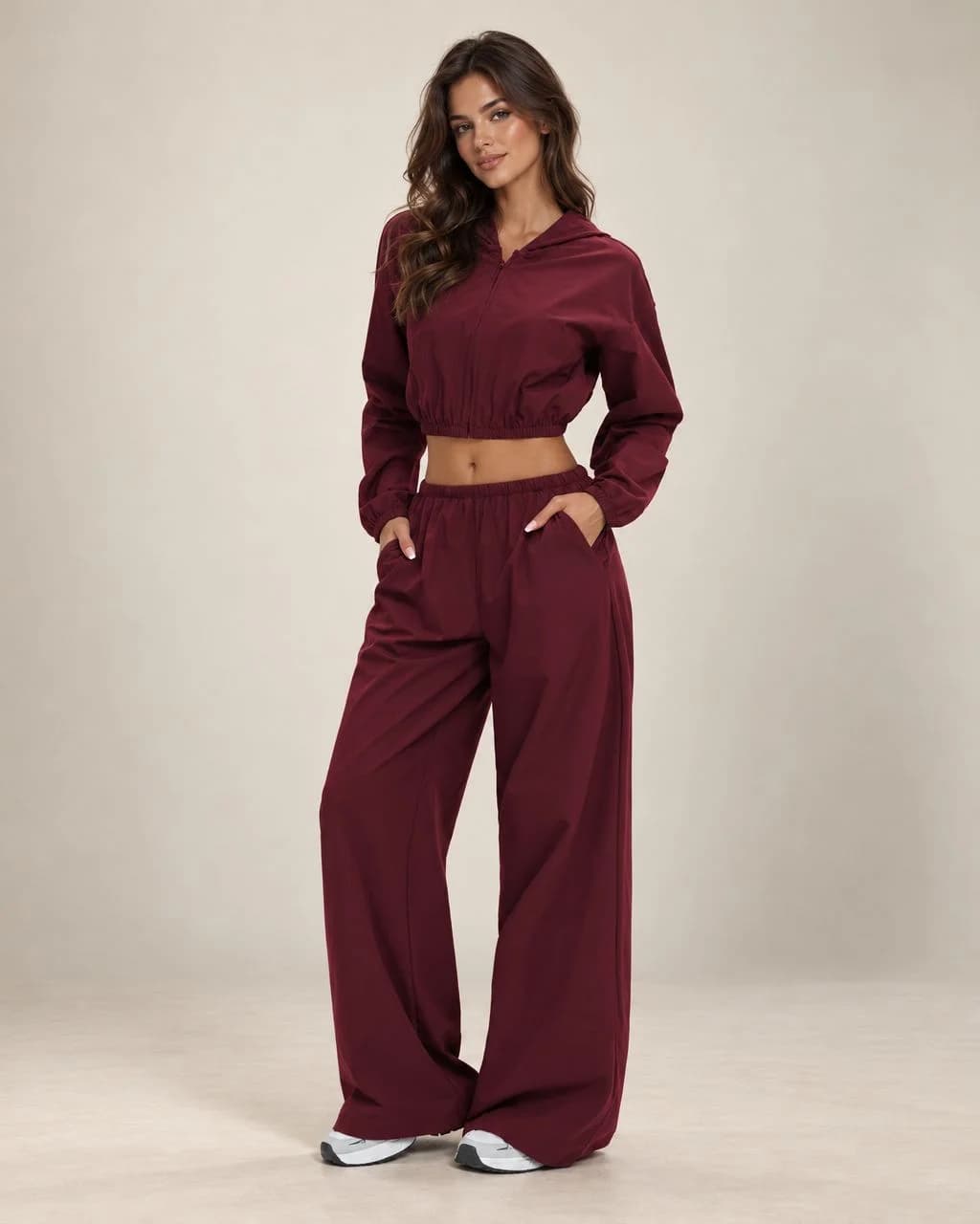 Zephyr - Women's Hooded Jacket & Wide-Leg Pants Set