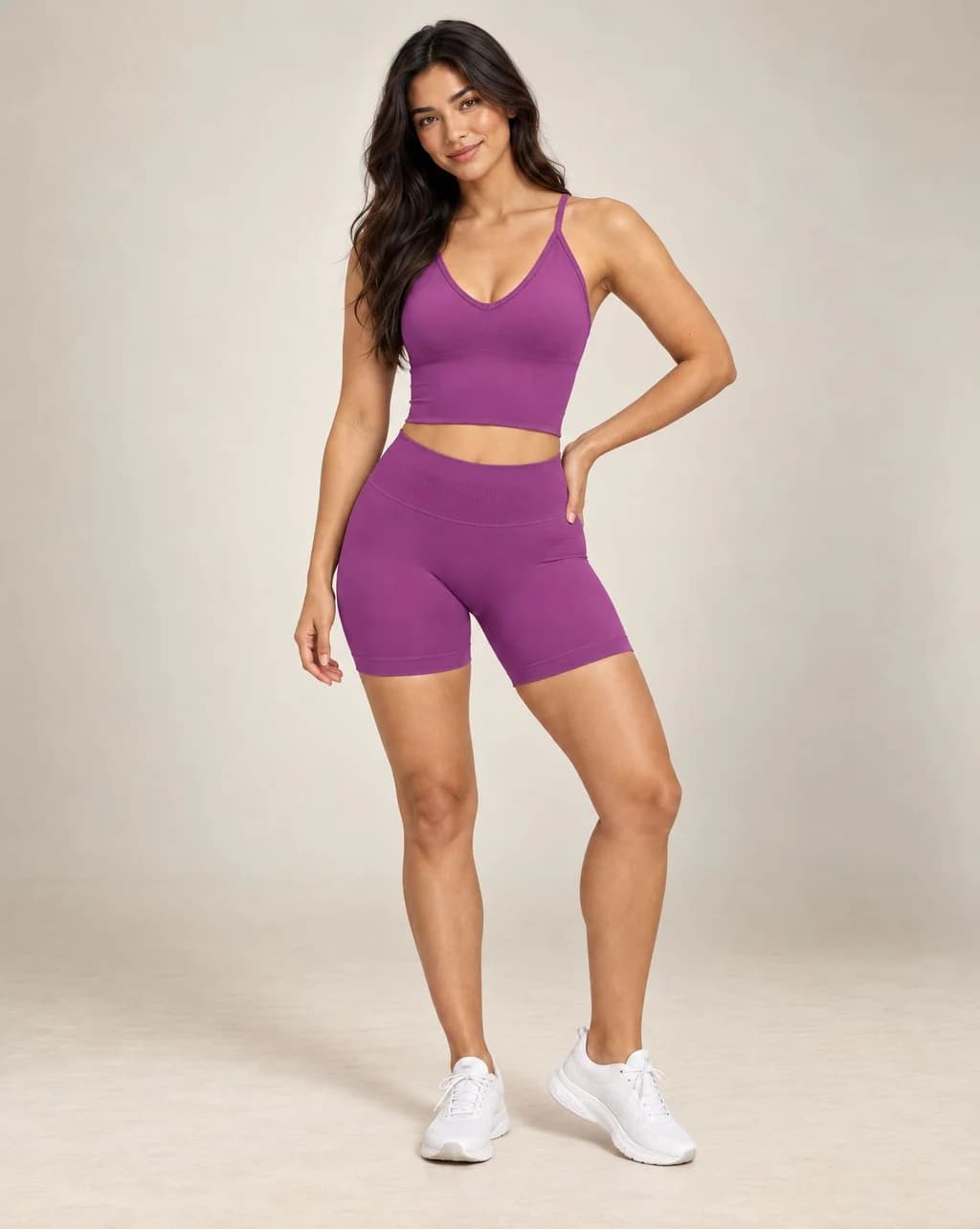 Aelyvra Solace - V-Neck Longline Yoga Sports Bra