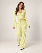 Vaelira Ribbon - Long Sleeve Tie-Waist Yoga Wrap Top