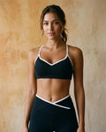Prism Flow - Quick-Dry Contrast-Color Cutout-Back Yoga Sports Bra