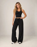 Olyvessa Drift - High-Waist Drawstring Wide-Leg Pants