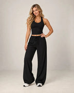 Olyvessa Drift - High-Waist Drawstring Wide-Leg Pants