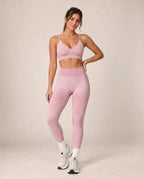 Nyrelisse high-waist yoga leggings, stonewashed pink, ankle length