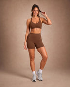 Pure Motion - Women's Solid-Color Cutout-Back Fitted Workout Set
