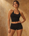 Serene Halo - Strappy Halter Open-Back Yoga Tank Top
