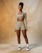 Soft Sprint - Brushed High-Waisted Fitted Yoga & Running Shorts