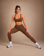 Pure Motion - Women's Solid-Color Cutout-Back Fitted Workout Set