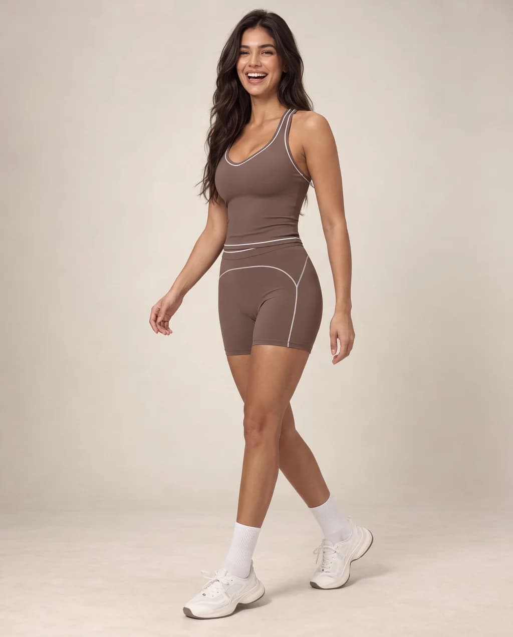Avenira Trace - Contrast-Trim Fitted Yoga Tank Top