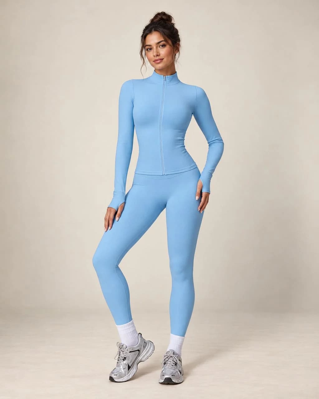 Aevrissa Line - Stand-Collar Fitted Zip-Up Yoga Jacket