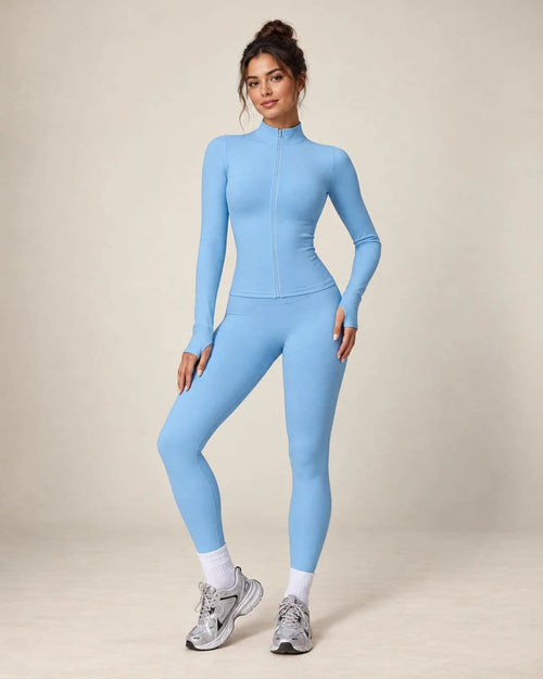 Aevrissa Line - Stand-Collar Fitted Zip-Up Yoga Jacket