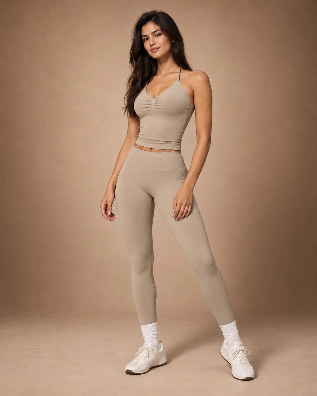 Soryvella Grace - Ruched Halter Top & Leggings Set