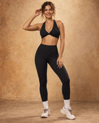 Halo Flow - Breathable Halter Open-Back Yoga Bra