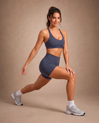 Pure Motion - Women's Solid-Color Cutout-Back Fitted Workout Set