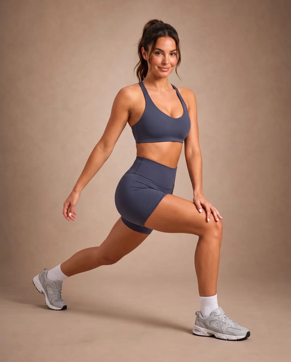 Pure Motion - Women's Solid-Color Cutout-Back Fitted Workout Set