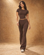Zeralyne Sway - Ruched Halter Top & Flared Pants Set