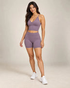 Aelyvra Solace - V-Neck Longline Yoga Sports Bra